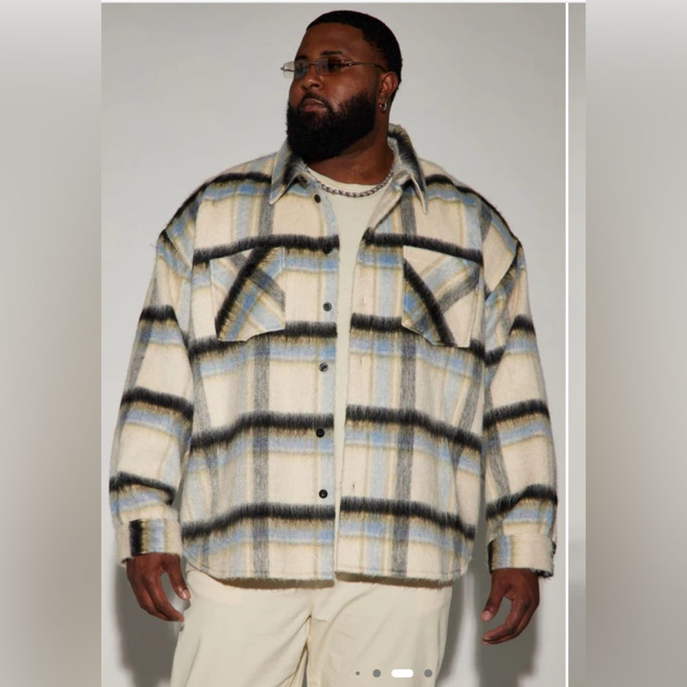 2 Bundle Men's Blue and Black Plaid Shirt and pant set